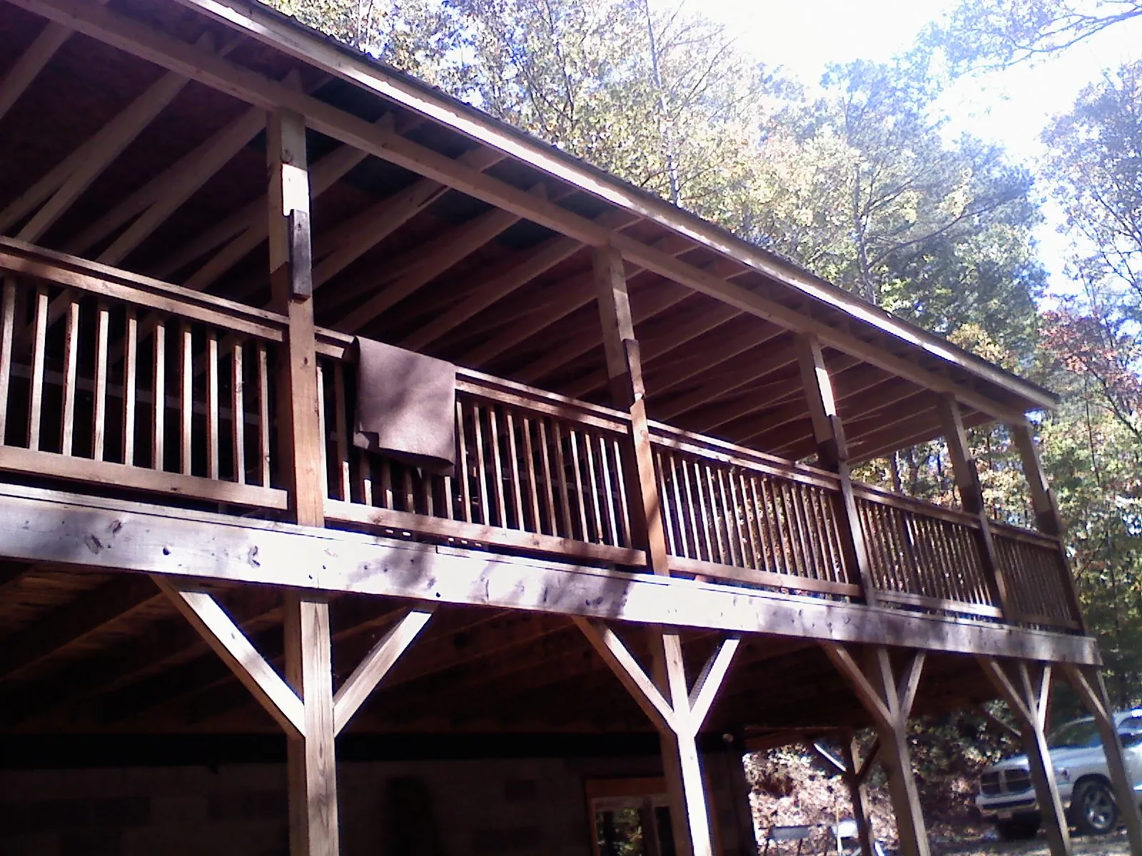 Timber framing under a new elevated porch and deck — Roof Leak Repair in Manquin by Roofing Brothers